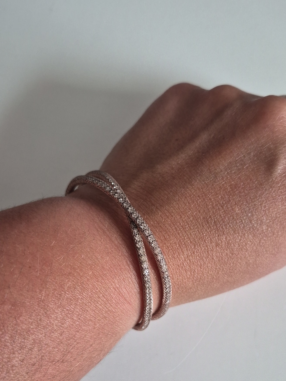 Elegant Double-Loop Silver Bracelet - Women's Jewelry